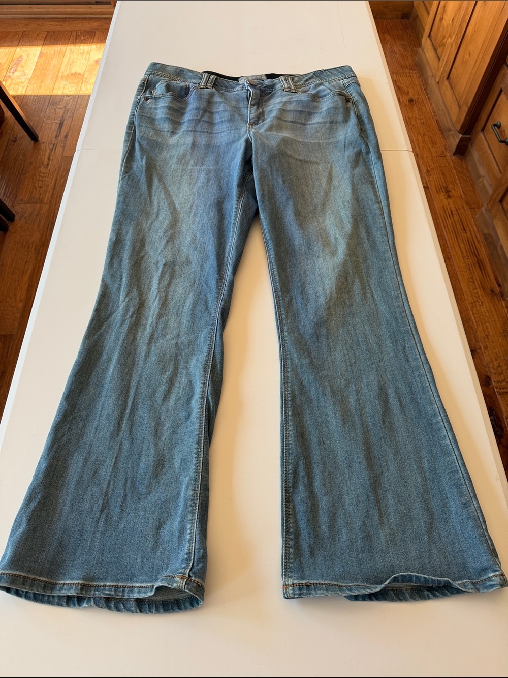 Wit & Wisdom Medium Wash Flared Wide-Leg Jeans